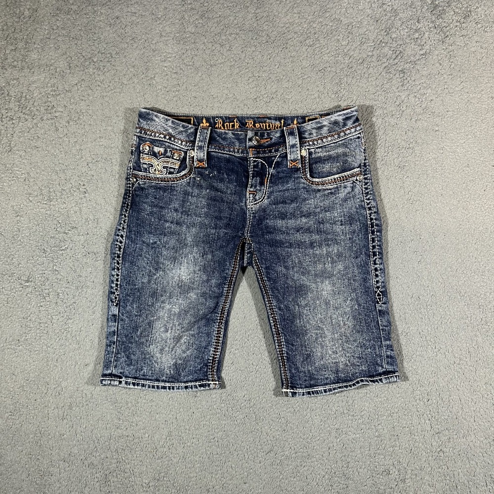 Y2k Rock Revival Nancy Bermuda Denim Shorts Women's 27 #3818
